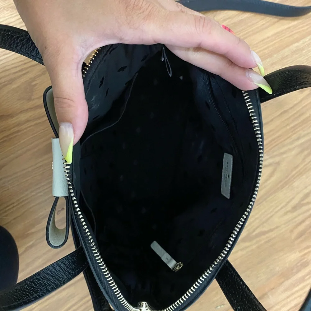 kate spade Black and Cream Bow dome bag
